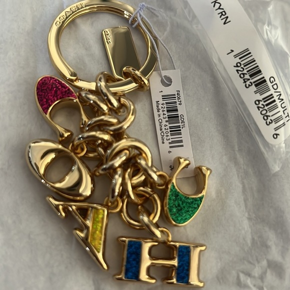 Coach signature logo key or bag charm - Picture 2 of 7
